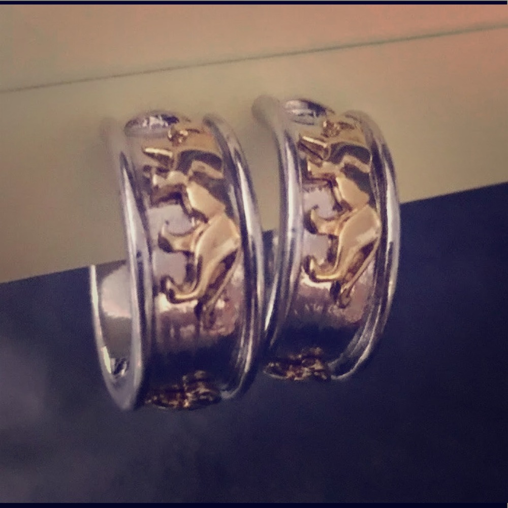 Jaguar Hoop Earrings Clip On Vintage